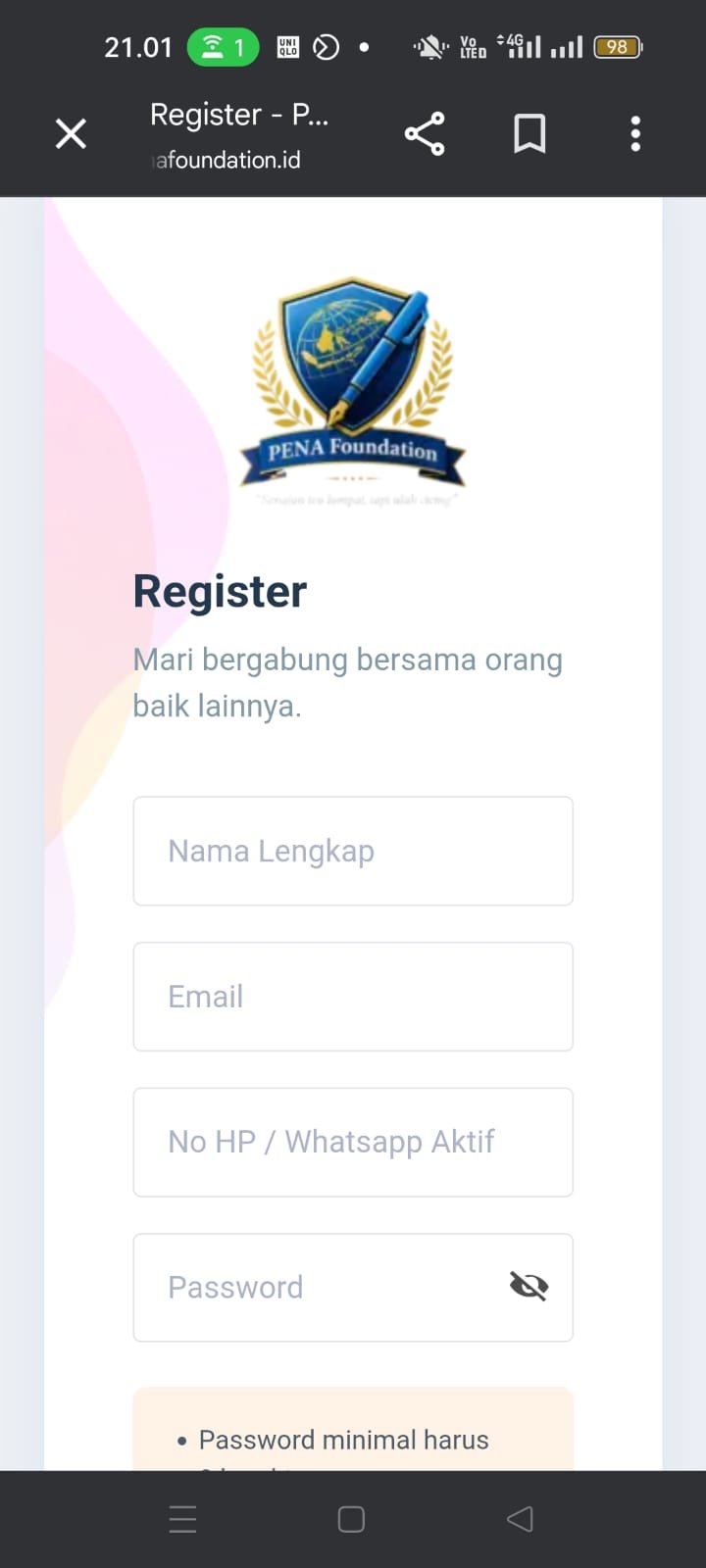 Langkah 3 Pendaftaran